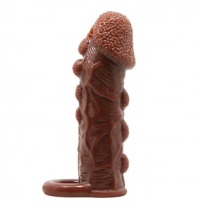 BAILE - Brave Man Penis Extended Dotted Sleeve With Ball Strap (L:14cm - D:4cm)